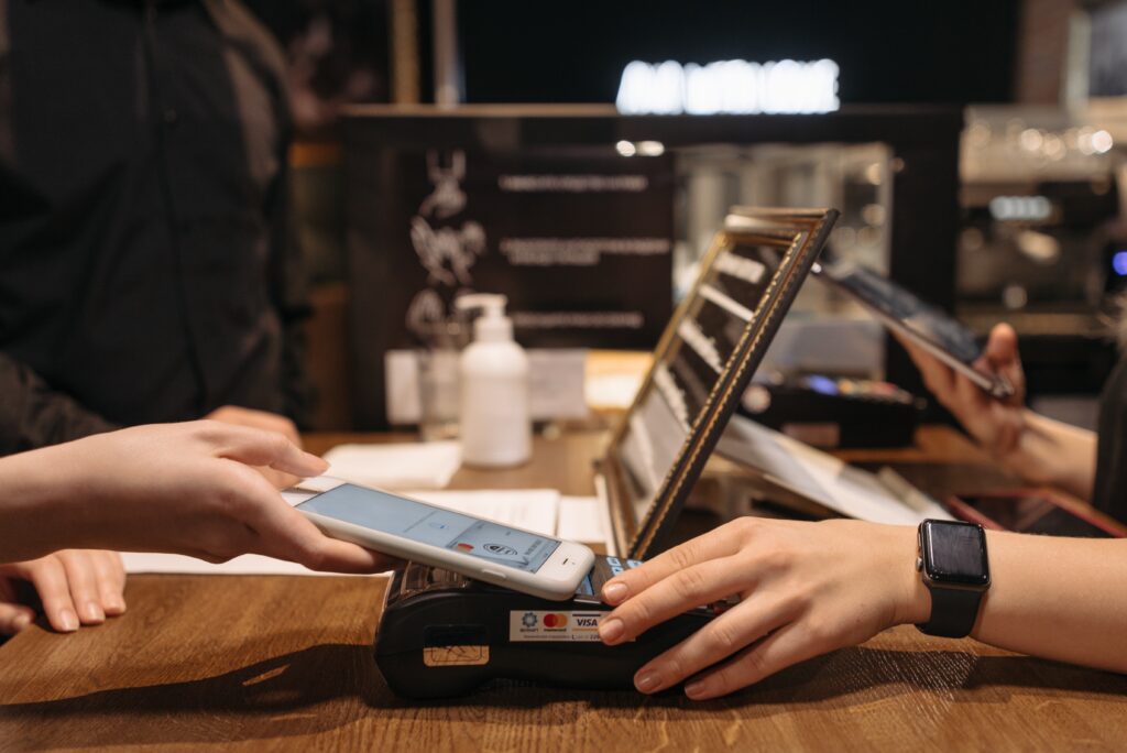 wireless payment with phone at buisness